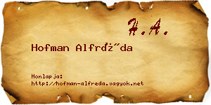 Hofman Alfréda névjegykártya